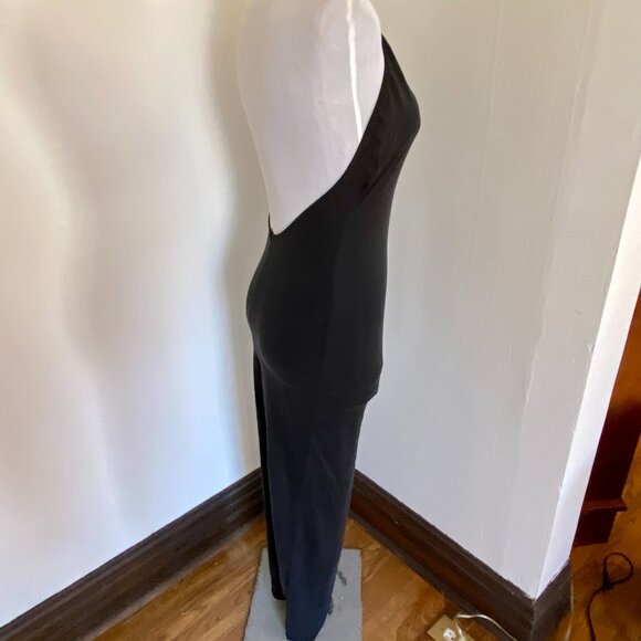 SKIMS SMOOTH LOUNGE LOW BACK HALTER DRESS Maxi Backless Mock Neck Small Black - Picture 16 of 16